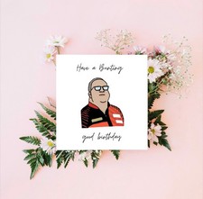 Stephen Bunting Darts Birthday Card Customisable | Hand-Drawn