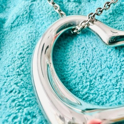 サ*ン様 ●Tiffany & Co. Open Heart Necklace Tiffany & Co Open Heart Sterling Silver Elsa Peretti Necklace