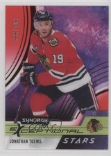 2021 Upper Deck Synergy Exceptional Stars Red 308/499 Jonathan Toews #ES-JT 12v7