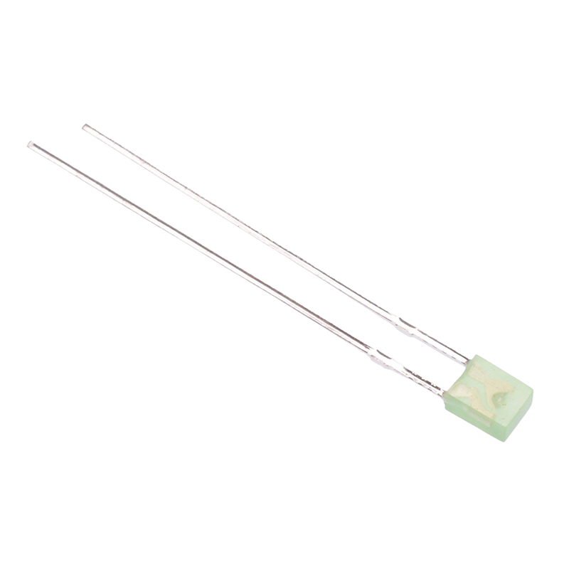 100 x Green 3 x 2mm Rectangular Diffused LED 2200mcd 130°