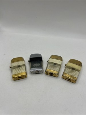 A Lot Of Scripto  Vintage  Lighter s 4of Them One Is Missing A Screw In Bottom
