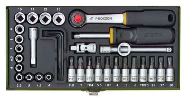 "Proxxon SteckschlüSselsatz 1/4\" 36-Teilig Ratschenkasten Koffer 23080"-image