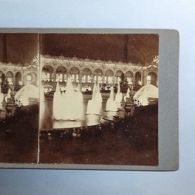 Paris Ausstellung Stereoview um 1900 Echtfoto Frankreich Der Palast des Wassers