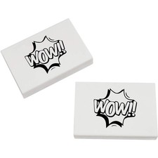2 x 45 mm "Wow Comic Action Bubble" Radiergummis / Gummis (ER00042640)