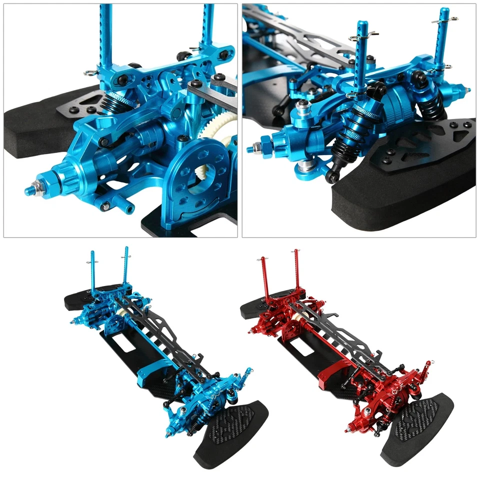 Upgraded CNC Alloy Carbon Fiber Chassis Frame Kit For TT02 TT-02 1/10 RC Car - Image 3 of 4