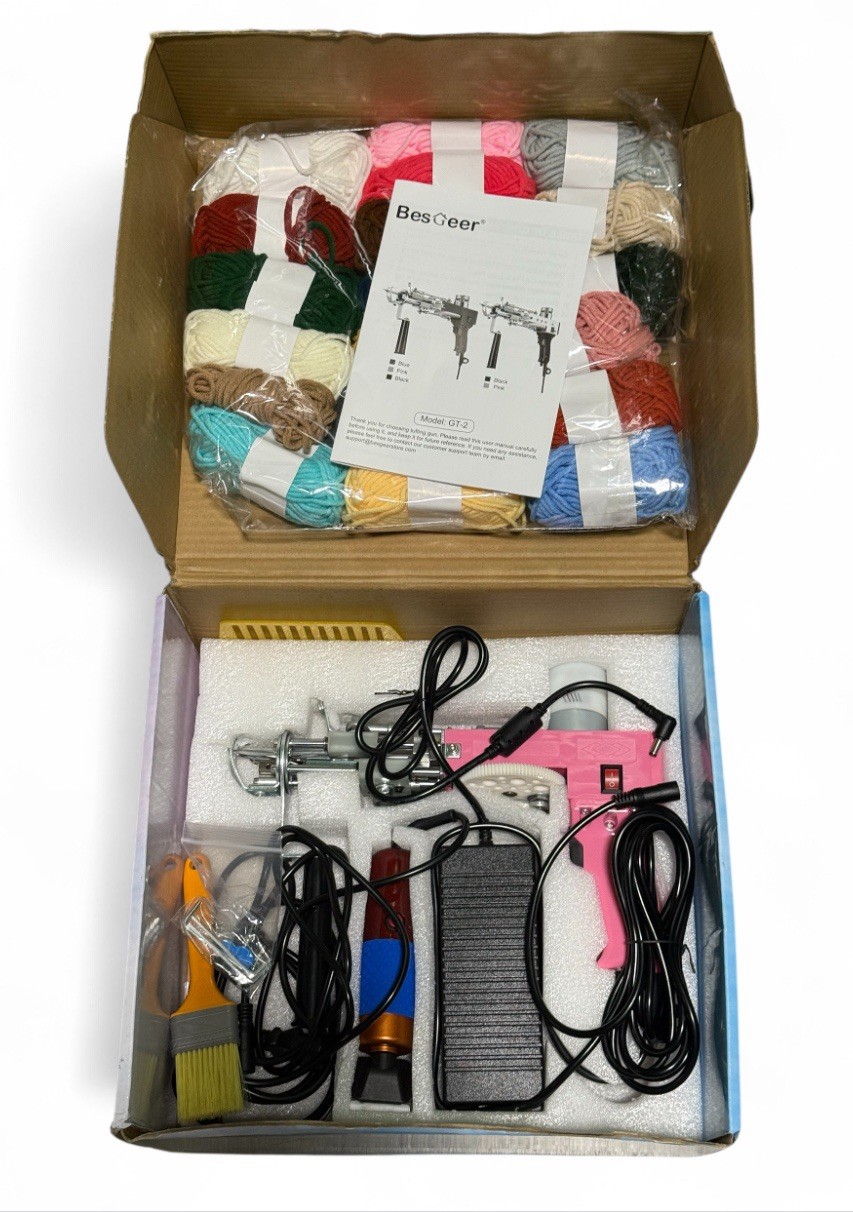 Rug Tufting Gun w/Carpet Trimmer Kit-Tuft Gun w/ Tufting-Shears, 2 In 1 Cut&loop