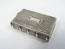 ANTIQUE NOVELTY BOX FORM SOLID SILVER VINAIGRETTE BOX  Taylor & Perry 1832