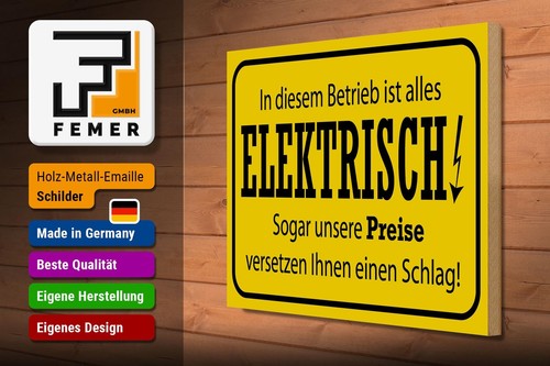 Holzschild Spruch 40x30 cm Im Betrieb ist alles elektrisch Schild wooden sign - Picture 3 of 5