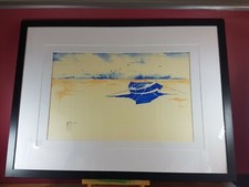 BOAT SEA SIDE QUITE LARGE INK & WATERCOLOUR MARINO MIZIOLI VITERBO ITALY ARTIST