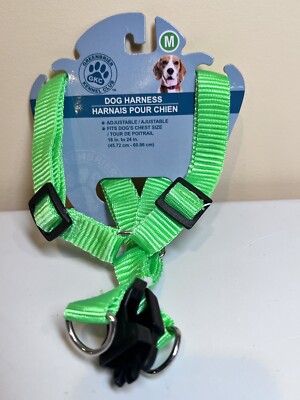 NEW GREENBRIER GKC Adjustable Dog Harness 18in to 24 in Green Color Size ''M'' 