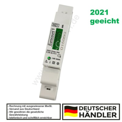 MID M21 GEEICHT digitaler LCD Wechselstromzähler 45A 1TE mit S0 für Hutschiene