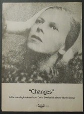 1974 DAVID BOWIE Album Hunky Dory Single Changes Magazine Ad