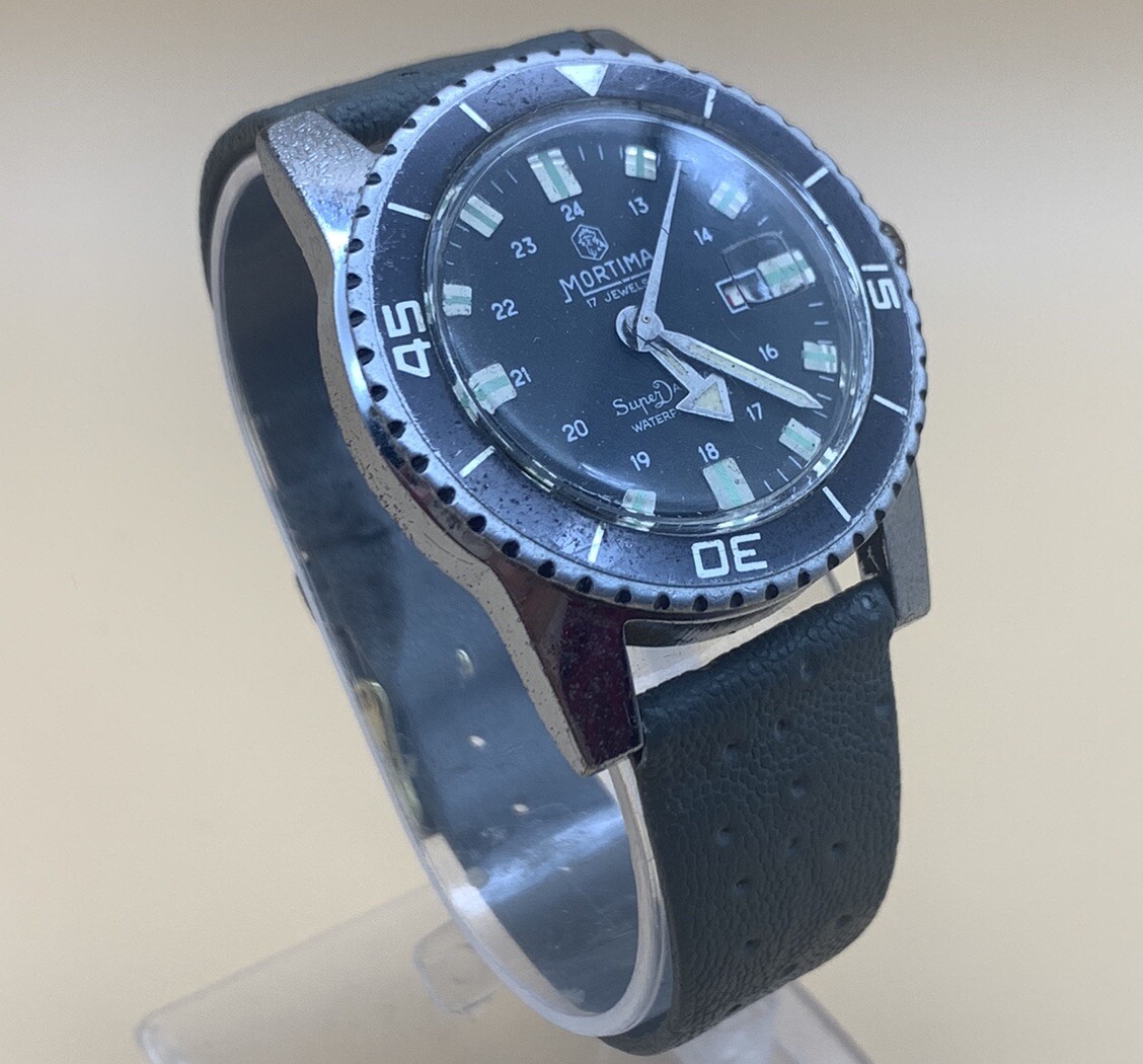 RARE VINTAGE MORTIMA SUPER 28 DATOMATIC WATERPROOF GENTS MANS