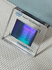 Intel Xeon E5-2666V3 CPU IC Wafer Die Teardown Crystals Tech Art Decoration Gift
