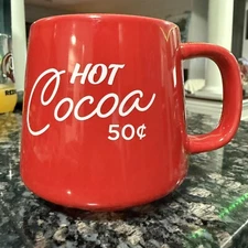 Earthenware Red Coffee  Mug  Tea Cup Hot Cocoa 50cents Gift For Hot Coco Lovers