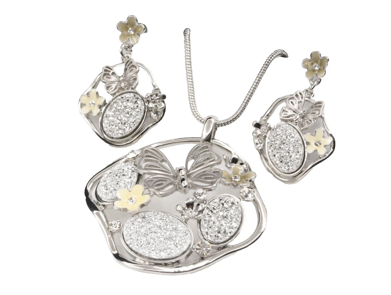 Juegos de joyas de moda Oro Blanco Lucite