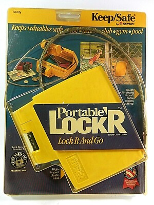 New Sentry Portable 4 Number Combination Lock'r Cable Locker Lock It & Go 7300y