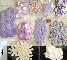 125 Flowers Lot assortment Lavender Purple petals lilac Handmade Paper flower 2