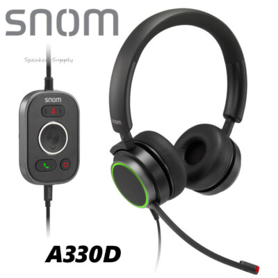 Snom USB Double Sided Corded Binaural Headset Over the Ear 3.5mm Jack & USB