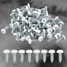 120Pcs White Pan Head Screws #8 x 3/4", Self-Tapping Phillips Sheet Metal Screws