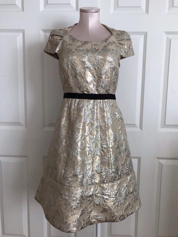 Vestido Marc by Marc Jacobs Jacquard Girasol Dorado Talla 2 Dorado/Plateado Foto 2 de 4