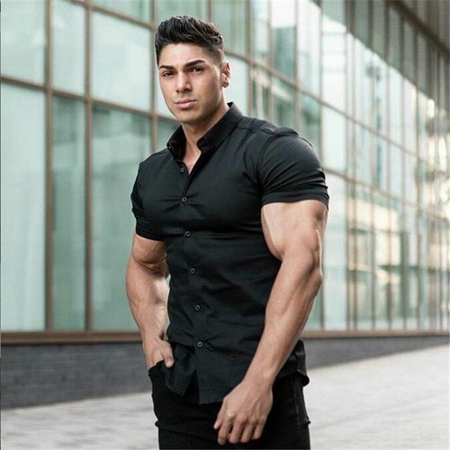 Fashion Short Sleeve Shirt Men Super 