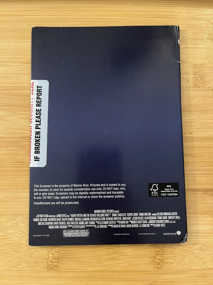 HARRY POTTER & THE DEATHLY HALLOWS PART 1 Sealed FYC 2-DISC DVD SET Promo - Image 2 of 2