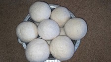 SIX LARGE HANDMADE FELTED SHEEP WOOL DRYER BA...