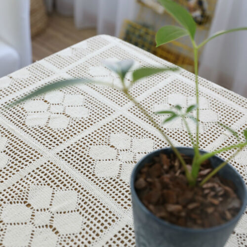 Lace Crochet Rectangle Tablecloth for Dining Room Kitchen Table Cloth Cover Home - Picture 4 of 22