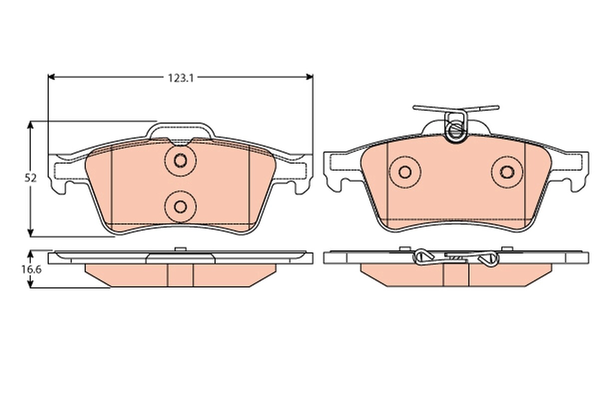 GDB2086 TRW Brake Pad Set, disc brake for ,CADILLAC,CHEVROLET,CITROËN,DAIMLER,FO