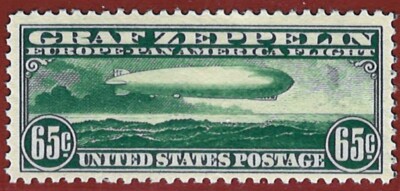 US C13 MNH VF 65c green Graf Zeppelin Over Atlantic Ocean Zayix Stamps 0225X0001