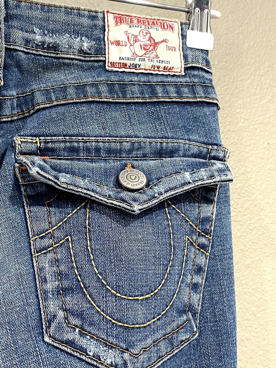 TRUE RELIGION ★ JOEY フラップ フレア 美シルエット ジーンズ JOEY MID RISE FLAP FLARE JEAN - Medium Fresh Wash | True