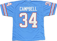 Earl Campbell Signed Autographed Custom Blue Red White Jersey JSA Authentication