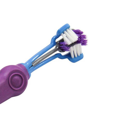 3-Sided Pet Toothbrush Dog Removing Bad Tartar Breath Dental Cleaning Mouth AU - Picture 12 of 17