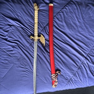 Franklin Mint Dragon 40" Sword w/Red Scabbard Fantasy Collectible Display Sword