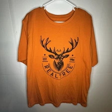 Men's XL Orange Real Tree Graphic Short Sleeve T-Shirt