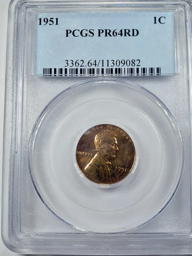 1951 PROOF LINCOLN WHEAT CENT PCGS PR64RD