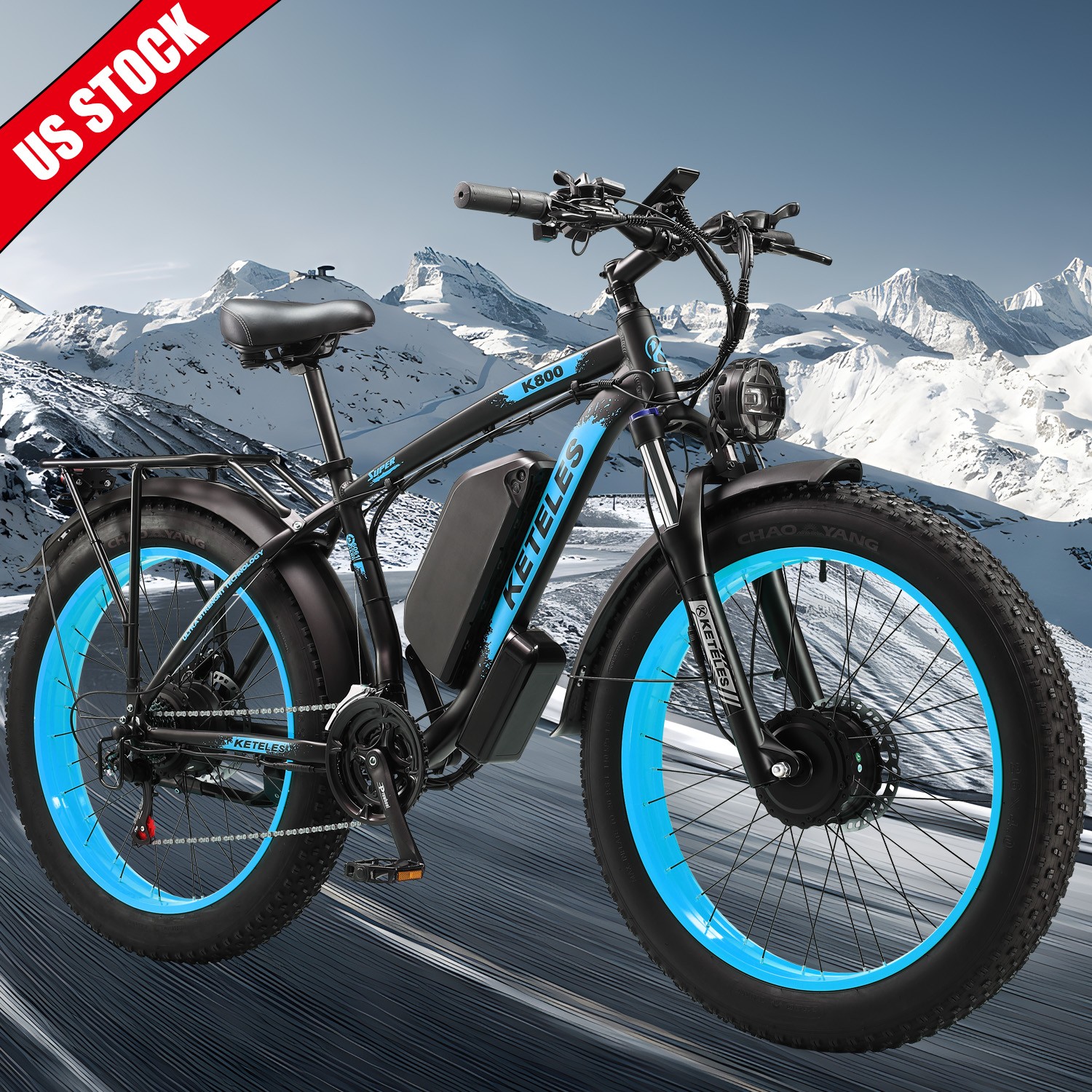 2000W Dual Motor 26 Fat Tire Electric Bike for Adults 48V 23Ah by KETELES
