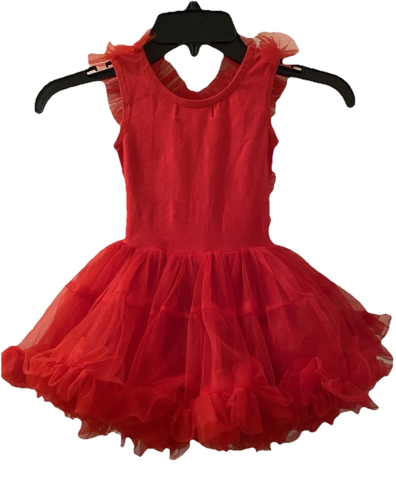 Vestido Petti de Tutú con volantes rojos para bebé Popatu Baby Girl talla pequeña Dance, Pascua, Vacaciones Foto 2 de 4