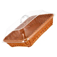  Rattan Bread Basket: Woven Rattan Bread Holder With Lid - Handwoven