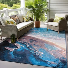 Rugshop Outdoor Rug Galaxy Collection Adventure Space Indoor Outdoor Carpet 8x10