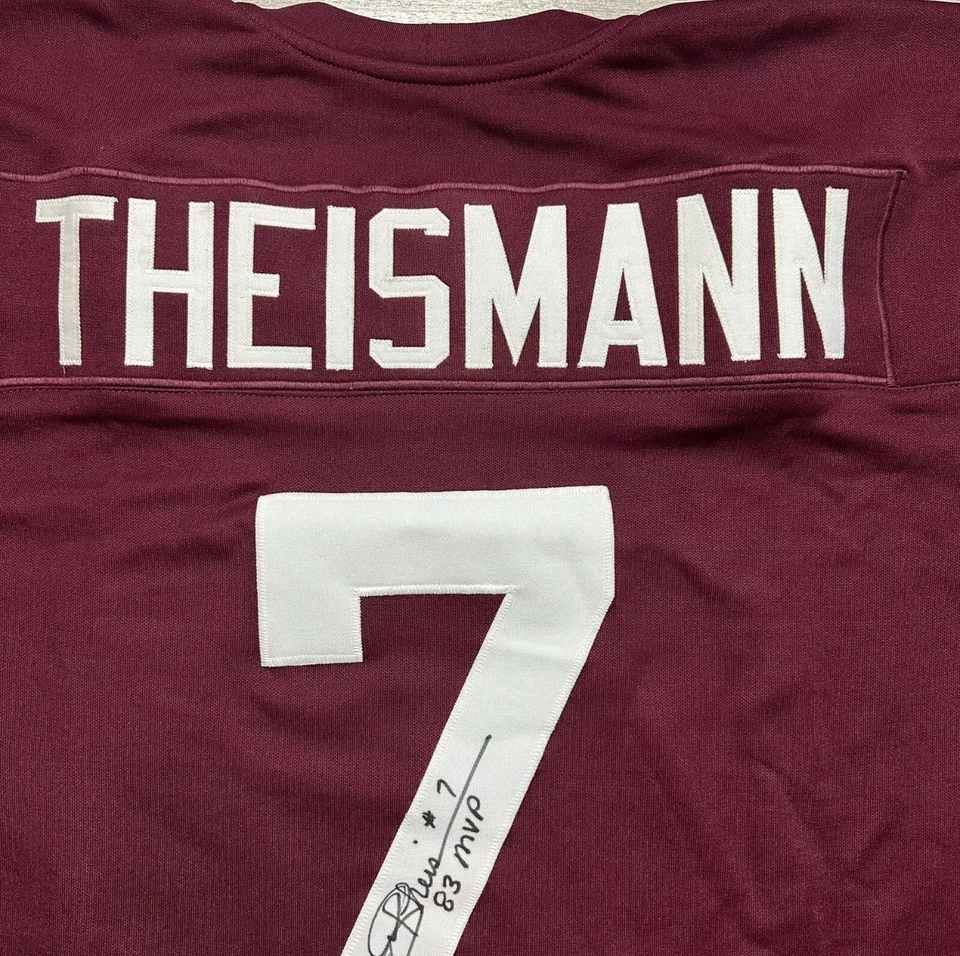 JOE THEISMANN Autographed/Signed 83 MVP Washington Burgundy Jersey JSA COA Auto - Image 4 of 4