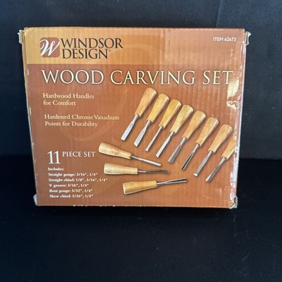 Windsor Design Wood Carving Tools, 11 Piece Set in Box