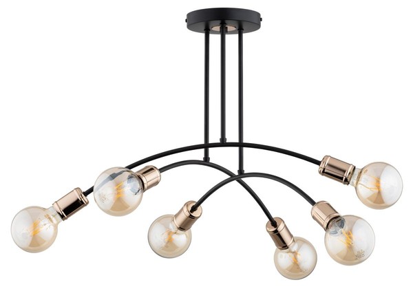 Moderne Deckenleuchten 6X60W/E27 In Schwarz Altgold Mit IP20 Schutzart-image