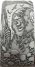 10 ozt 999 Fine Silver Art Bar - FEAR THE REAPER - ADAMO TECHNE - Limited Ed 88.87 per troy oz