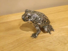 Reed & Barton Silverplate Frog Music Box Figurine Twinkle Twinkle Little Star