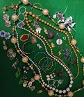 VTG to Now Costume Jewelry Lot Tangled Unsearched Junk Craft Re-sell