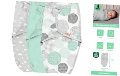  by Ingenuity Original Swaddle, 100% Cotton, Improves Sleep & Calms Startle 