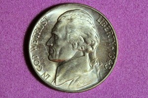 1943 D Jefferson War Nickel #M26878