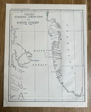 Fishing Grounds Chart Davis Strait 1887 Antique Nautical Map Labrador Greenland